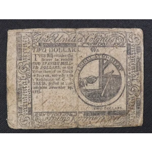 $2 November 29, 1775  CONTINENTAL CURRENCY CC-12 (2)