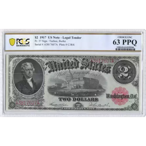$2  Small Red, scalloped Legal Tender Issues 57