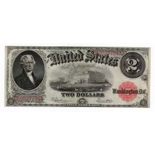 $2  Small Red, scalloped Legal Tender Issues 60