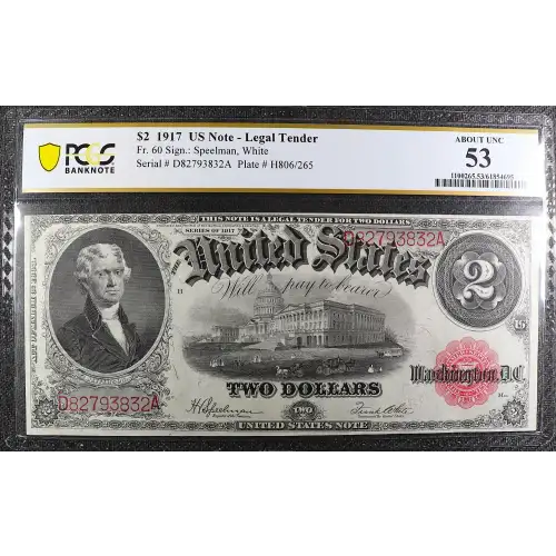 $2  Small Red, scalloped Legal Tender Issues 60 (2)