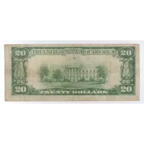 $20 1929 small brown seal. Small National Bank Notes 1802-1