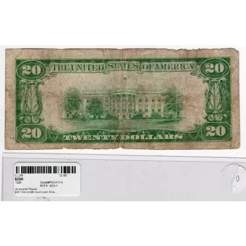 $20 1929 small brown seal. Small National Bank Notes 1802-1 (2)