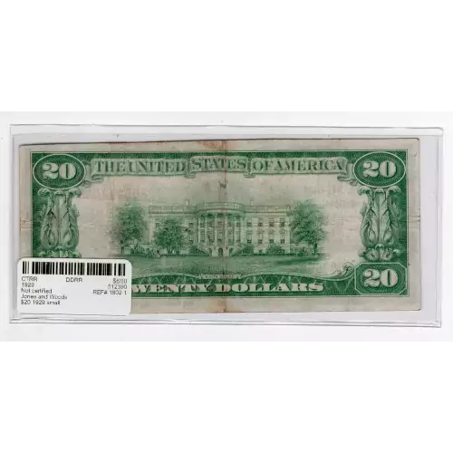 $20 1929 small brown seal. Small National Bank Notes 1802-1 (3)