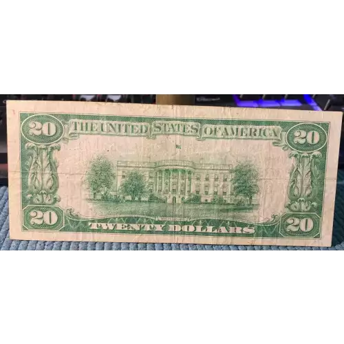 $20 1929 small brown seal. Small National Bank Notes 1802-1 (3)
