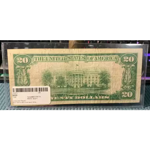 $20 1929 small brown seal. Small National Bank Notes 1802-1 (2)