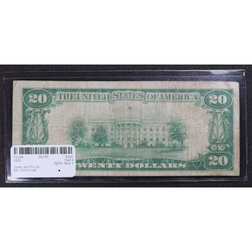 $20 1929 small brown seal. Small National Bank Notes 1802-1 (3)