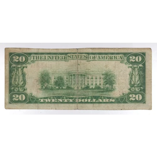 $20 1929 small brown seal. Small National Bank Notes 1802-1