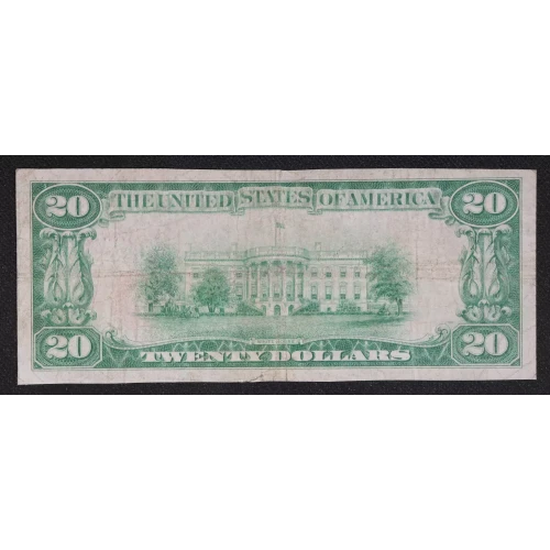 $20 1929 small brown seal. Small National Bank Notes 1802-1 (2)