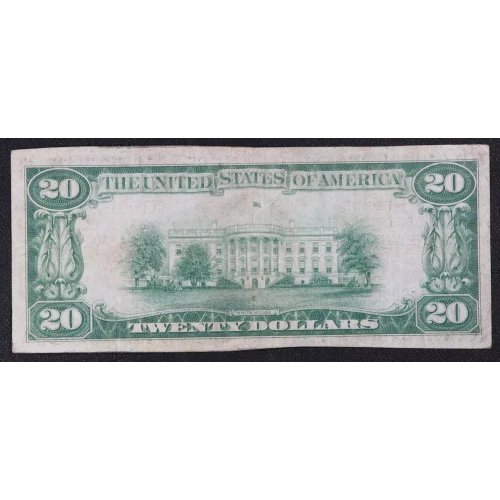 $20 1929 small brown seal. Small National Bank Notes 1802-1 (3)
