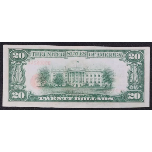 $20 1929 small brown seal. Small National Bank Notes 1802-1 (2)