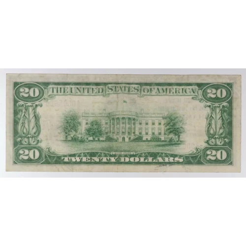 $20 1929 small brown seal. Small National Bank Notes 1802-1