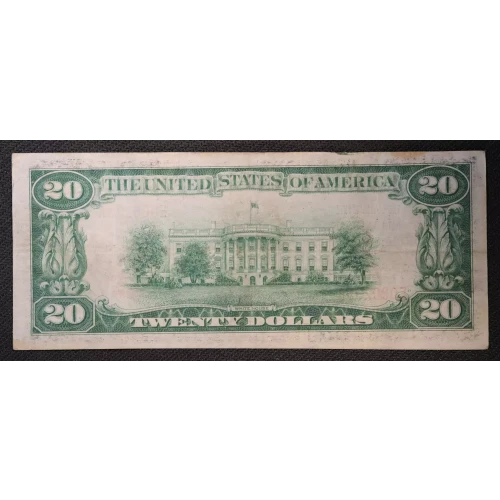 $20 1929 small brown seal. Small National Bank Notes 1802-1 (2)