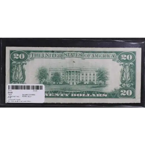 $20 1929 small brown seal. Small National Bank Notes 1802-1 (3)