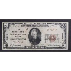 $20 1929 small brown seal. Small National Bank Notes 1802-1 (3)