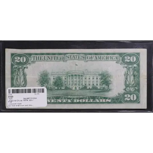 $20 1929 small brown seal. Small National Bank Notes 1802-1 (3)