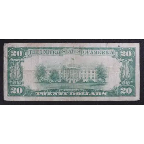 $20 1929 small brown seal. Small National Bank Notes 1802-1 (2)