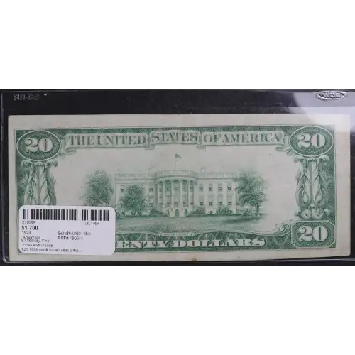 $20 1929 small brown seal. Small National Bank Notes 1802-1 (3)