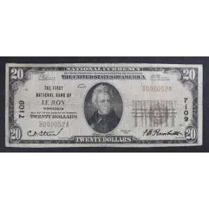$20 1929 small brown seal. Small National Bank Notes 1802-1 (3)
