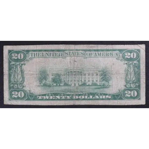 $20 1929 small brown seal. Small National Bank Notes 1802-1 (2)