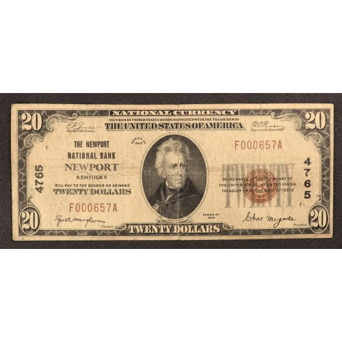 $20 1929 small brown seal. Small National Bank Notes 1802-1 (3)