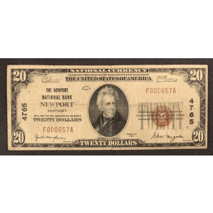 $20 1929 small brown seal. Small National Bank Notes 1802-1 (3)