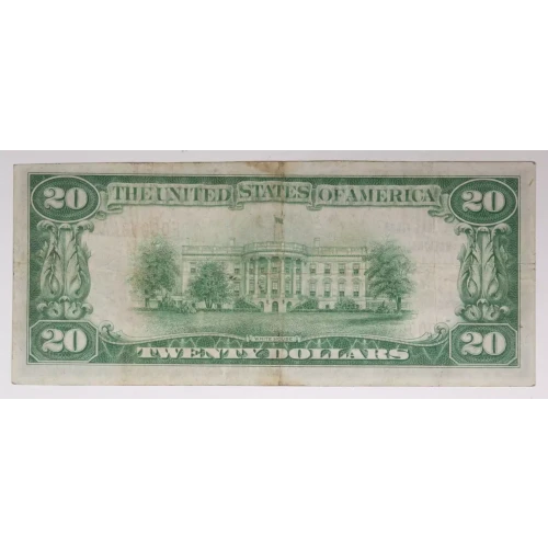 $20 1929 small brown seal. Small National Bank Notes 1802-1