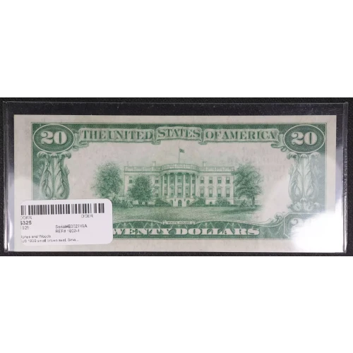 $20 1929 small brown seal. Small National Bank Notes 1802-1 (2)
