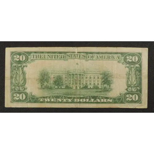 $20 1929 small brown seal. Small National Bank Notes 1802-1 (2)