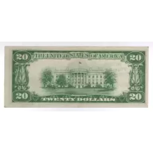 $20 1929 small brown seal. Small National Bank Notes 1802-2