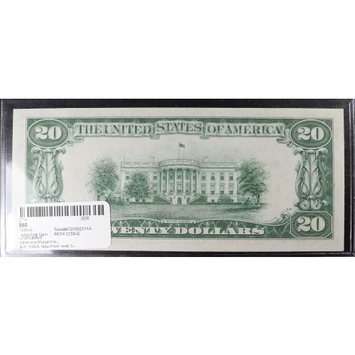 $20 1934-A. blue-Green seal. Small Size $20 Federal Reserve Notes 2055-G (3)