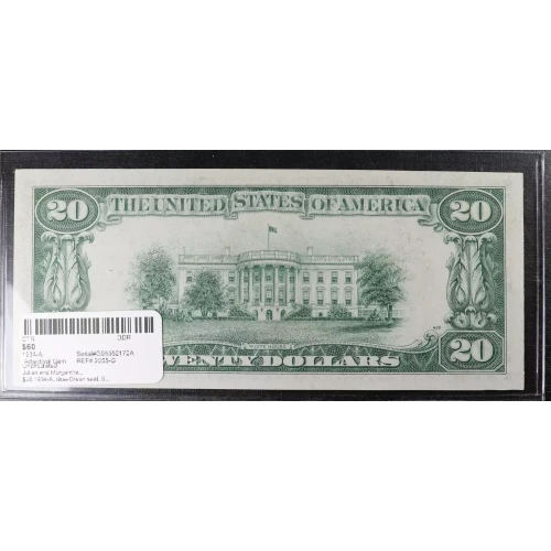 $20 1934-A. blue-Green seal. Small Size $20 Federal Reserve Notes 2055-G