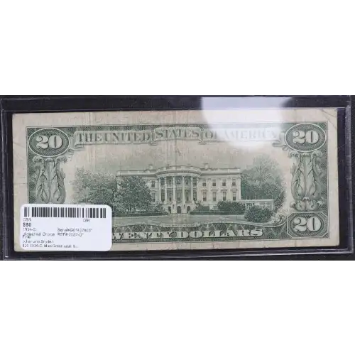 $20 1934-C. blue-Green seal. Small Size $20 Federal Reserve Notes 2057-G*