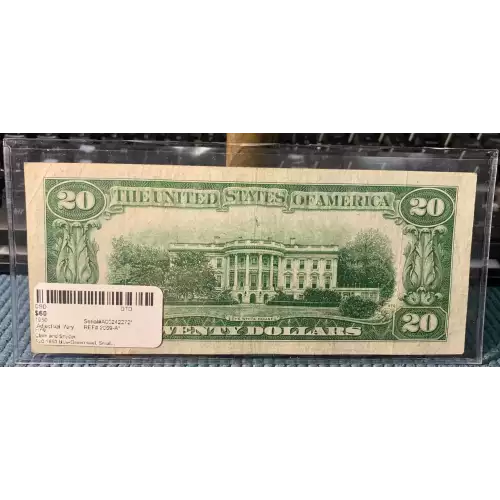 $20 1950 blue-Green seal. Small Size $20 Federal Reserve Notes 2059-A* (3)