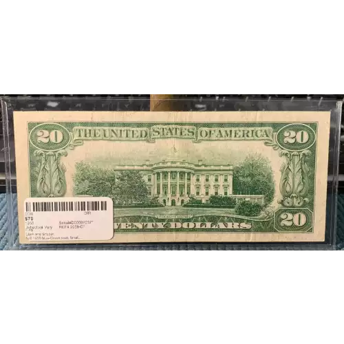 $20 1950 blue-Green seal. Small Size $20 Federal Reserve Notes 2059-D*