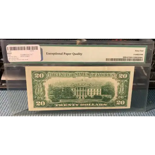 $20 1950 blue-Green seal. Small Size $20 Federal Reserve Notes 2059-D*