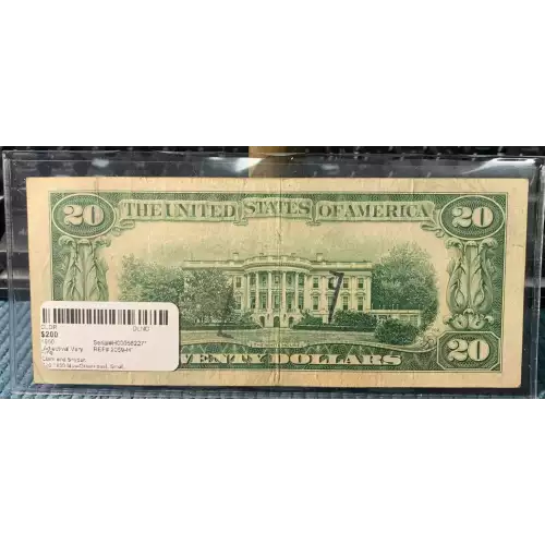 $20 1950 blue-Green seal. Small Size $20 Federal Reserve Notes 2059-H*