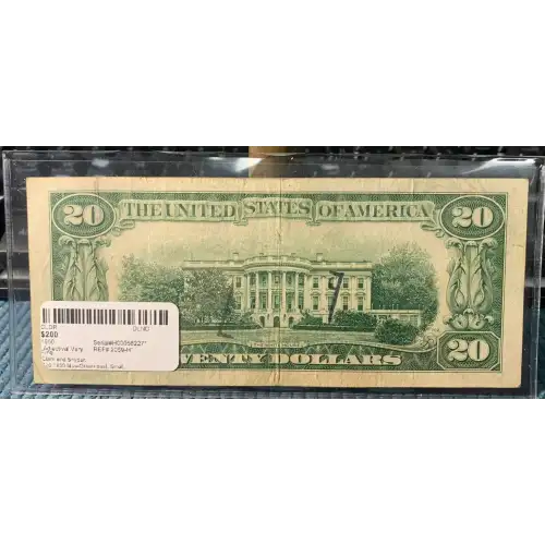 $20 1950 blue-Green seal. Small Size $20 Federal Reserve Notes 2059-H*