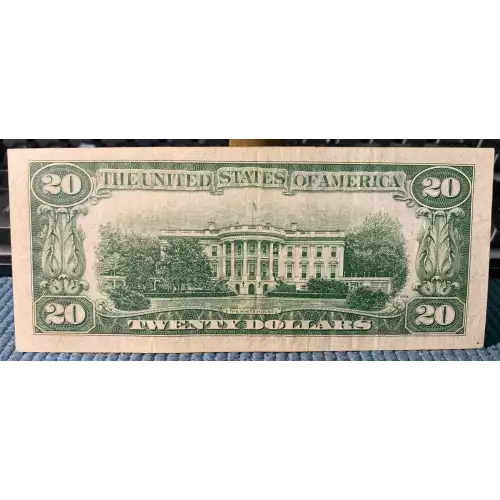 $20 1950 blue-Green seal. Small Size $20 Federal Reserve Notes 2059-K* (2)