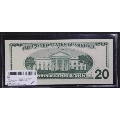 $20 1996 blue-Green seal. Small Size $20 Federal Reserve Notes 2084-G* (2)