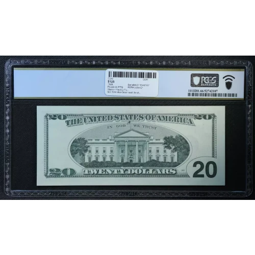 $20 1996 blue-Green seal. Small Size $20 Federal Reserve Notes 2084-G* (2)