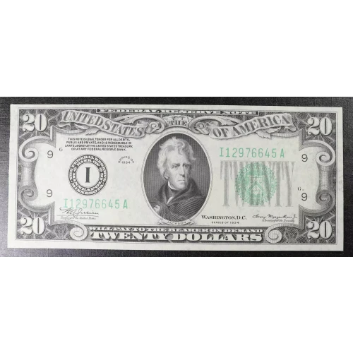 $20  blue-Green seal. Small Size $20 Federal Reserve Notes 2054a-Im (2)