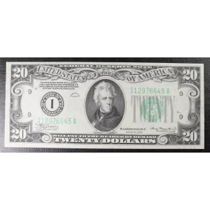 $20  blue-Green seal. Small Size $20 Federal Reserve Notes 2054a-Im (2)