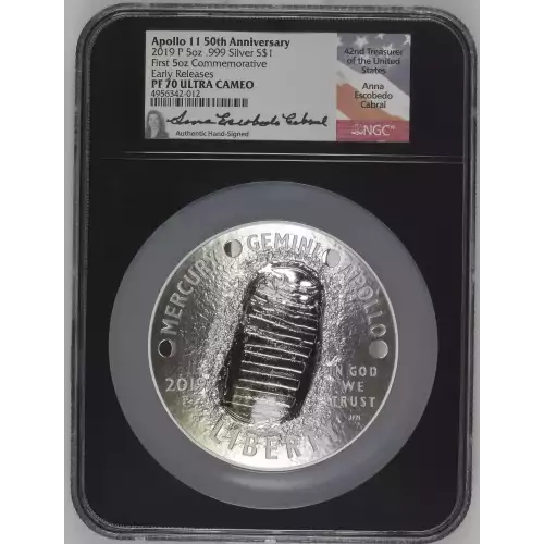 2019 Apollo 5 Ounce Silver - Concave / Convex Coin