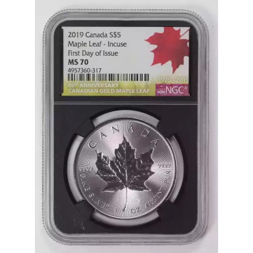 2019 Canada Silver 1 Oz. Maple Leaf NGC MS70 First Day