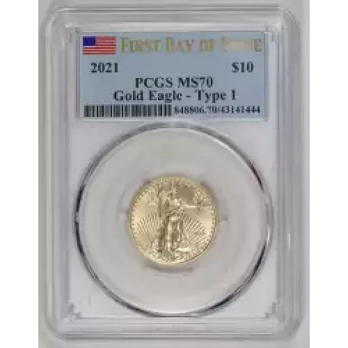 2021 $10 Gold Eagle - Type 1 First Day of Issue