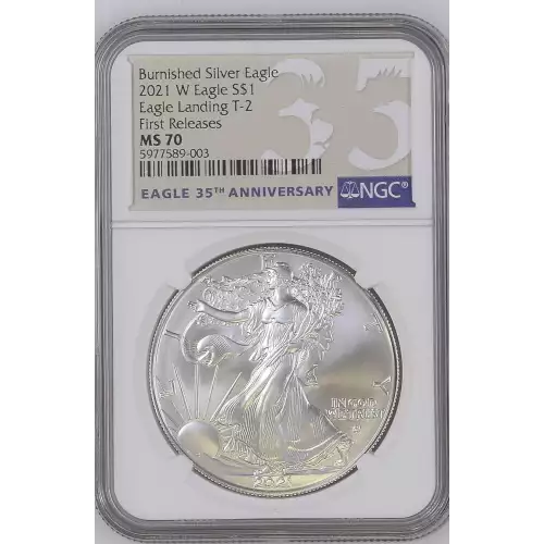 2021 W Eagle Landing T-2 First Releases Burnished Silver Eagle 
