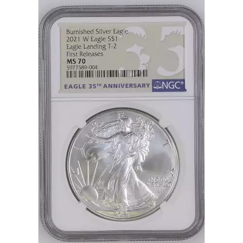 2021 W Eagle Landing T-2 First Releases Burnished Silver Eagle 