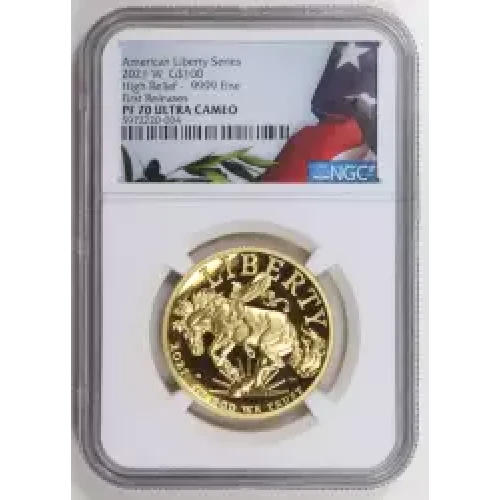 2021 W High Relief - .9999 Fine First Releases American Liberty Series ULTRA CAMEO