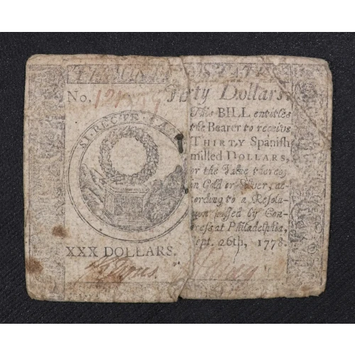 $30 September 26, 1778  CONTINENTAL CURRENCY CC-83 (2)