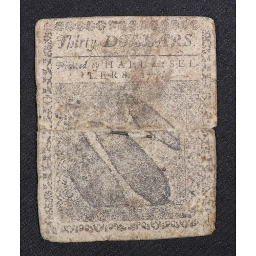 $30 September 26, 1778  CONTINENTAL CURRENCY CC-83 (3)